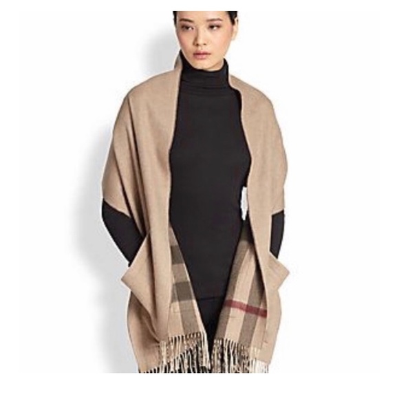Burberry Accessories - Burberry | St.Helene Reversible Pocket Shawl/Stole/Cape in EUC!